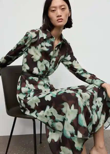 Vestido Patrick Azul Talla S Mujer Mango