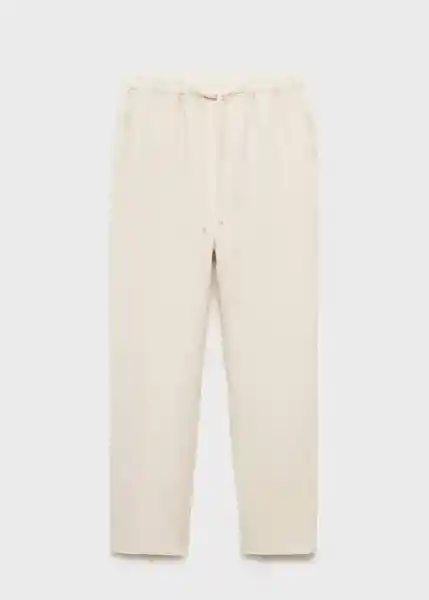 Pantalón Linen Piedra Talla XS Mujer Mango