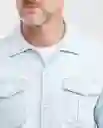 Camisa Manga Corta Clara Azul Cristalino Claro Talla M Chevignon