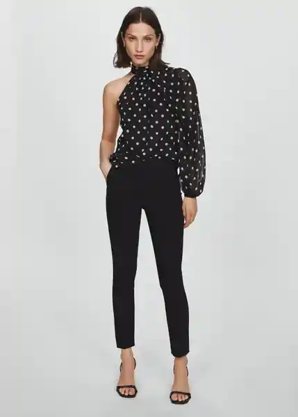 Blusa Adela Negro Talla L Mujer Mango