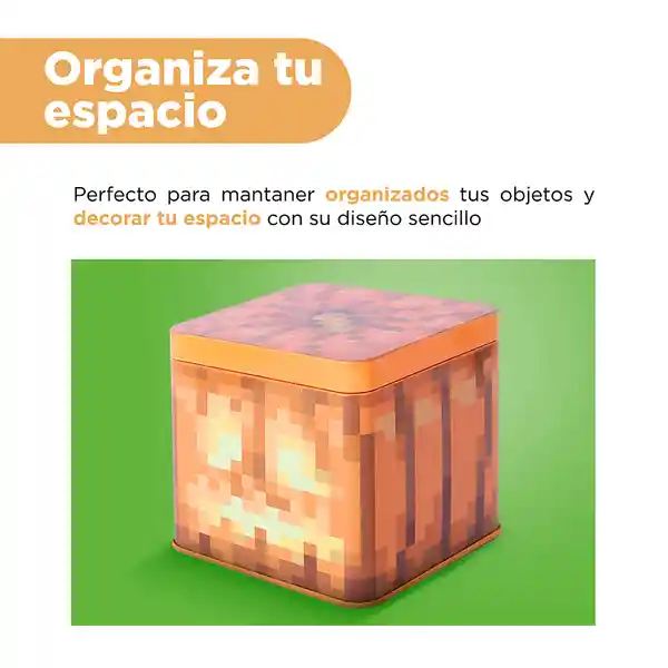 Caja de Almacenamiento Calabaza Serie Minecraft Amarilla Miniso