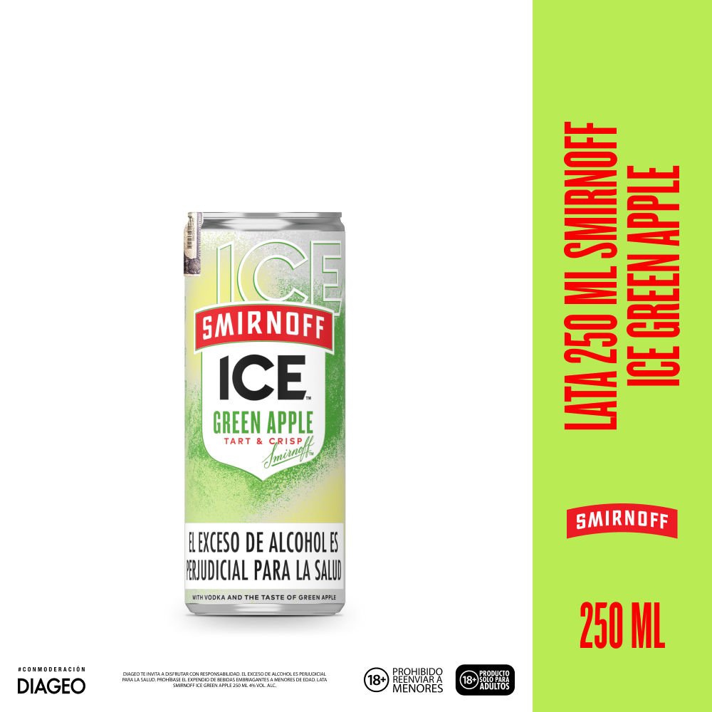 Smirnoff Ice Cóctel Sabor a Manzana Verde 250 ml