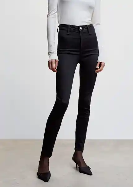 Pantalón Jean Jegging Tejano Negro Talla 44 Mujer Mango