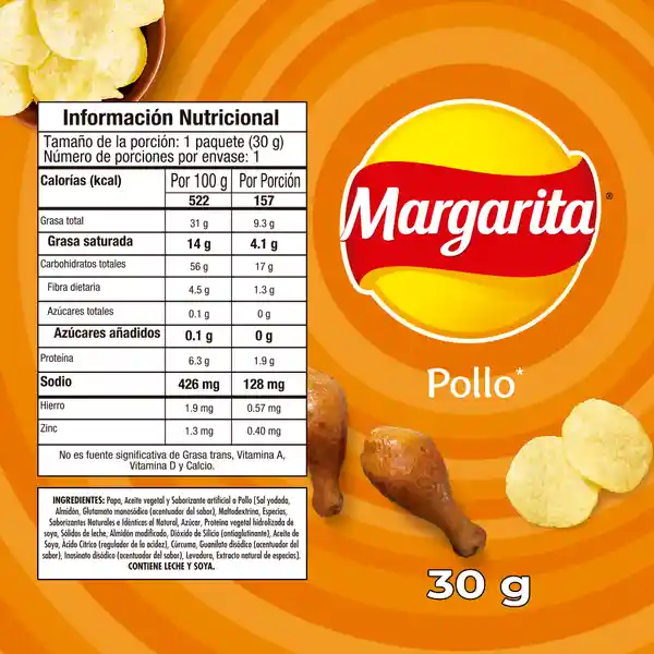 Margarita Snack Papas Pollo 30 g