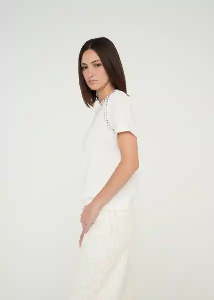 Camiseta Mujer Crudo Puro Claro Talla M 409G060 Naf Naf