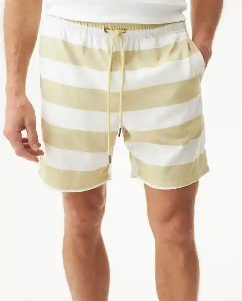 Bermuda Lines Swimwear Beige Hoja Claro Talla XL Chevignon