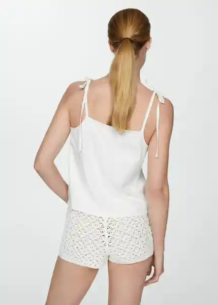 Top Lazo Blanco Talla 18 Mujer Mango