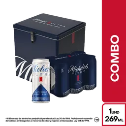 Combo Cerveza Michelob Ultra 6 Und + Michelob Nevera Portátil