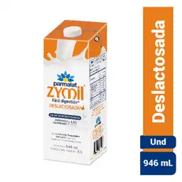 Leche deslactosada Parmalat UHT x 946 Brik 