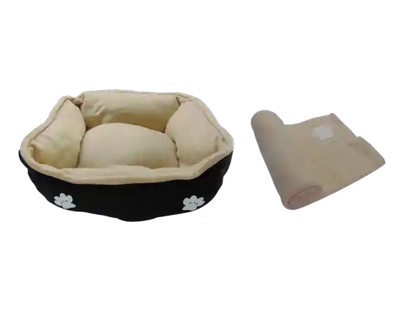 Hally Pets Set Cama + Cobija Térmica Beige OT0001