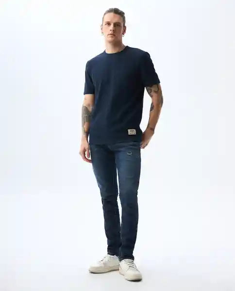 Camiseta Hombre Azul Talla S 841G005_AZU194024 Americanino