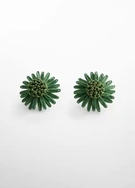 Pendientes Rose Verde Talla 99 Mujer Mango