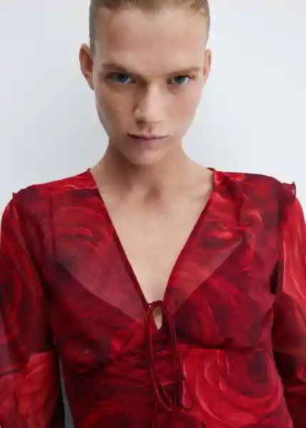 Vestido Roses Rojo Talla XS Mujer Mango