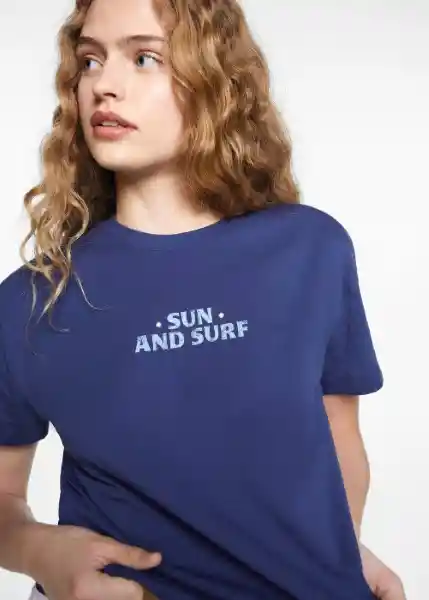 Camiseta Surf Azul Noche Talla 20 Niña Mango