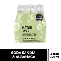 Hatsu Soda Sabor Sandía y Albahaca