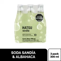 Hatsu Soda Sabor Sandía y Albahaca 300 mL