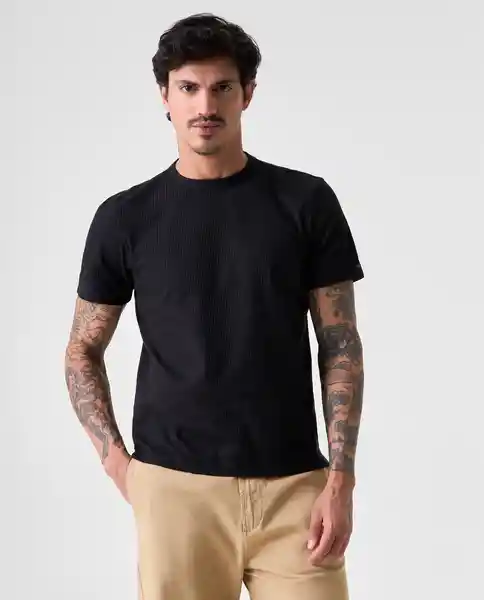 Camiseta Hombre Negro Talla M 842G011_NEG190303 Americanino