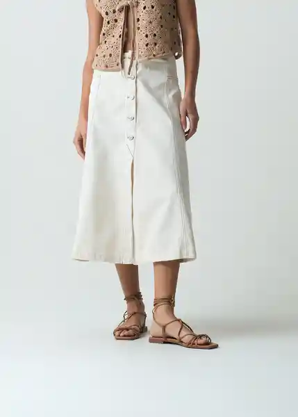 Falda Alfie Mujer Crudo Marfil Claro Talla 8 542G347 Naf Naf