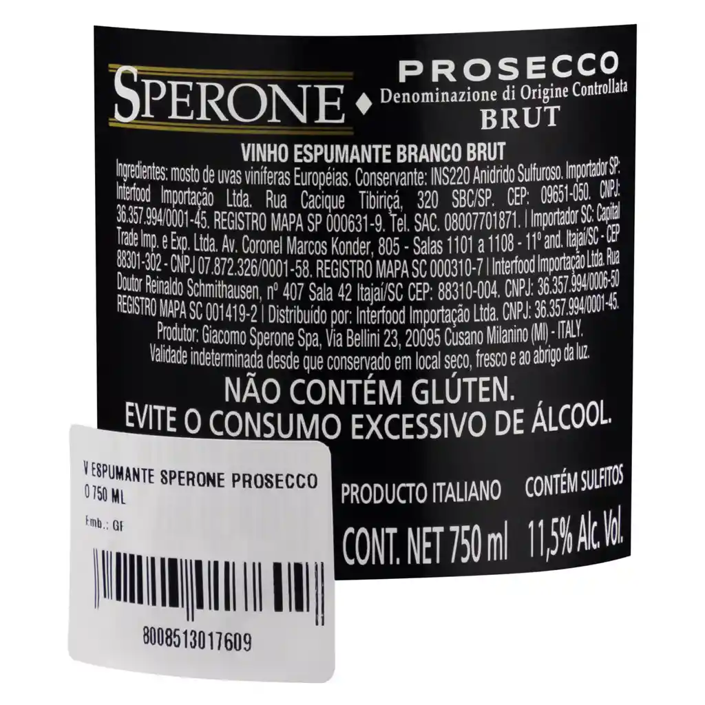 Sperone Prosecco  Vino Espumoso Proseco