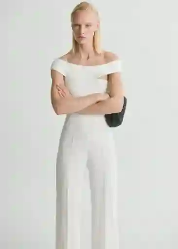 Enterizo Mono Yep Offwhite Talla M Mujer Mango