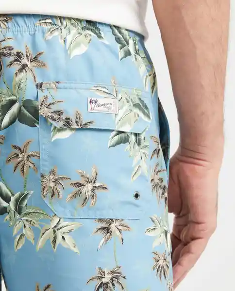 Bermuda Explorer Palm Swimwear Azul Piedra Medio S Chevignon