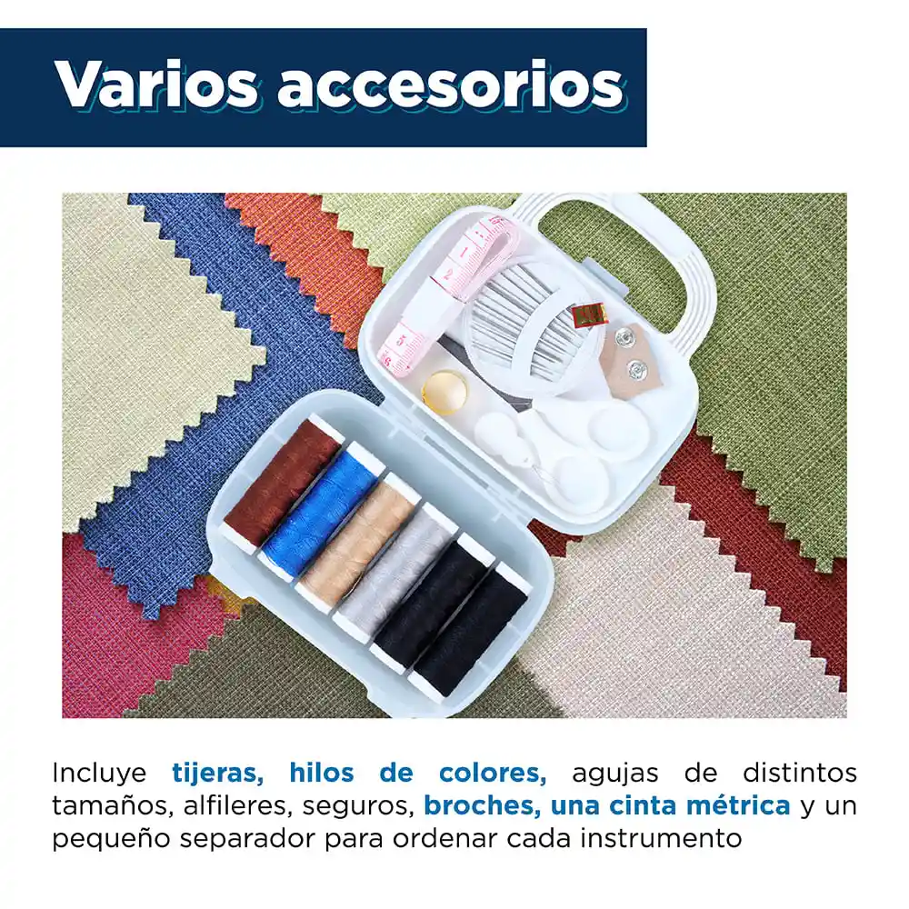 Miniso Kit Organizador de Plástico de Costura Con Asa Blanco