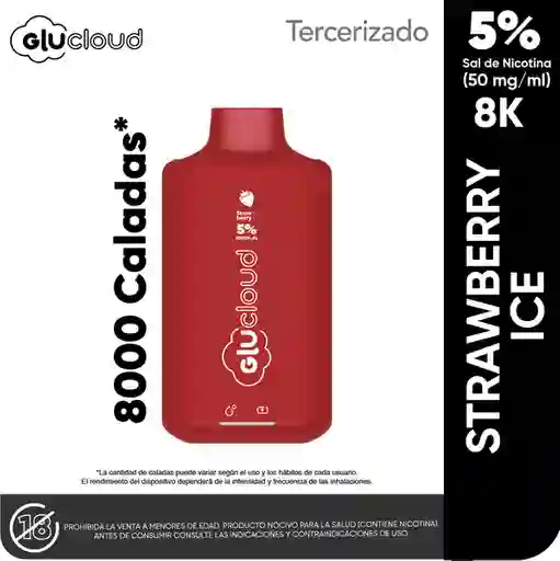 Vapeador Glucloud Strawberry Ice 8K