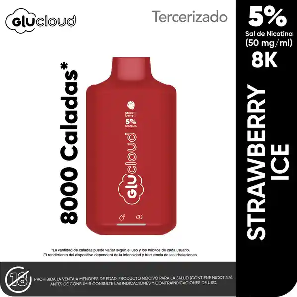 Vapeador Glucloud Strawberry Ice 8K