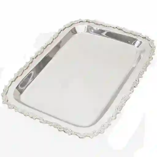 Decoriente Bandeja Rectangular Plateado 55 x 36 cm