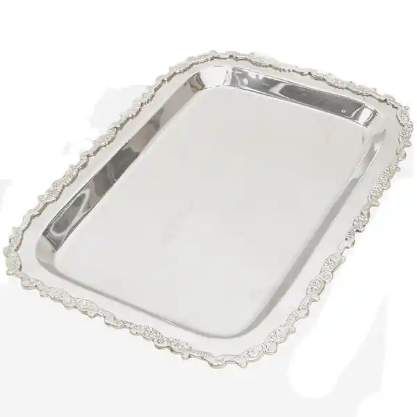 Decoriente Bandeja Rectangular Plateado 55 x 36 cm