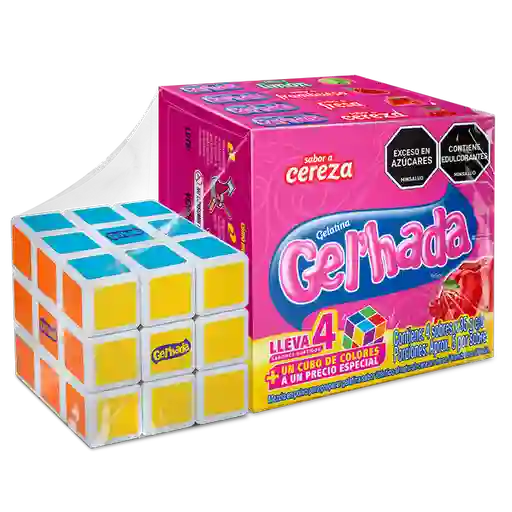 Gelatina Gelhada 4 Sabores Surtidos x 35gr + cubo didáctico colores. Precio Especial