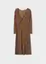 Vestido Linus3 Marron Talla L Mujer Mango