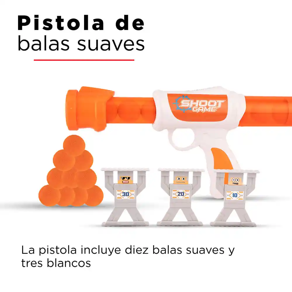 Miniso Lanzador de Pelotas Bala Suave Gris y Naranja