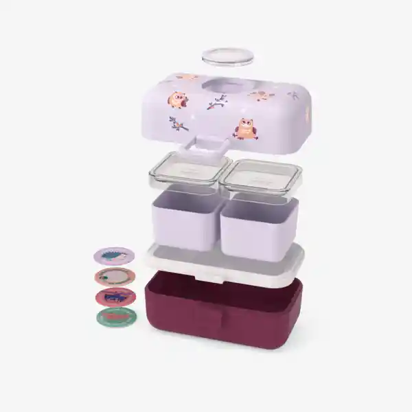 Monbento Lonchera Doble Owly Vino/lila