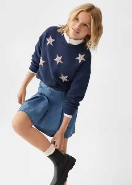 Sudadera Stars Navy Talla 12 Niñas Mango