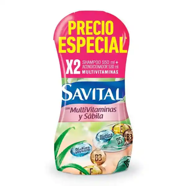 Savital Set Shampoo Multivitaminas + Acondicionador