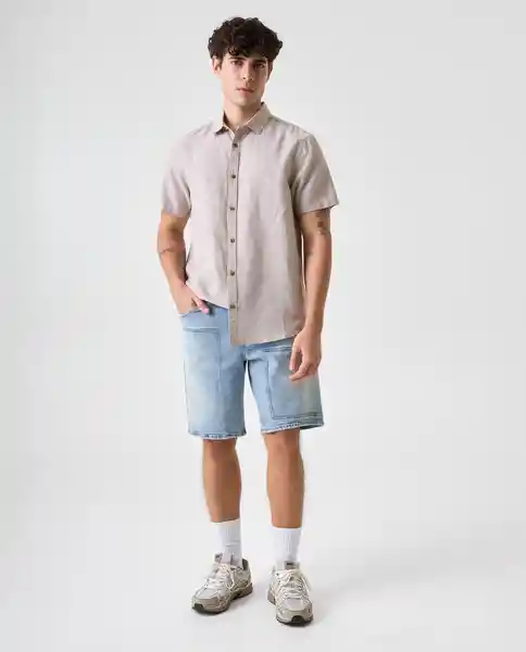 Camisa Hombre Gris Talla M 812G006_GRI161107 Americanino