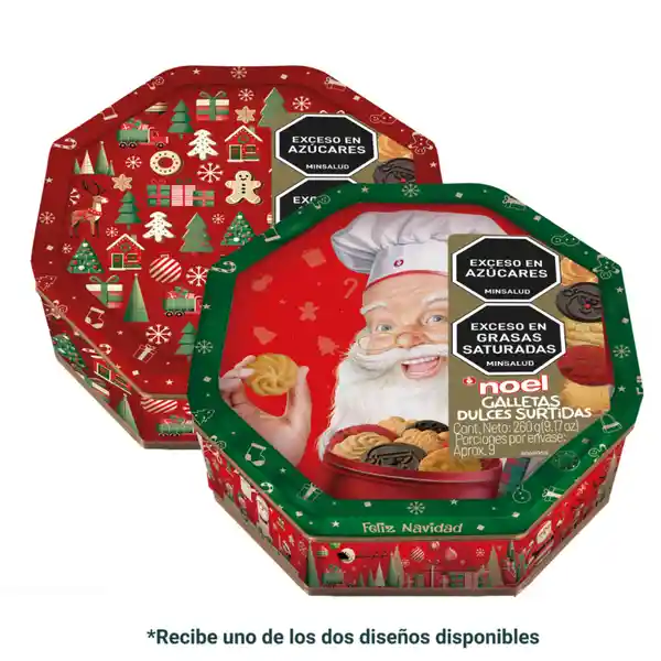 Galleta NAVIDAD Noel Cofre Octogonal 260 g