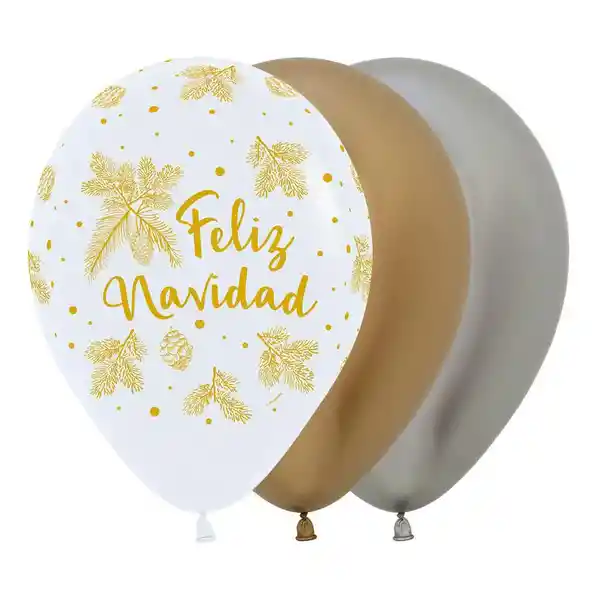 Bouquet de Globo Navidad Dorada R-12