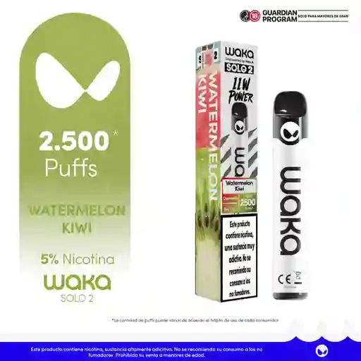 Waka Vaporizador Solo 2 Watermelon Kiwi 5% 2500 Puff