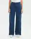 Pantalón Special Fit Wide Leg Feminino Azul Clásico 8 Chevignon