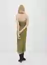 Vestido Sezai Khaki Talla XL Mujer Mango