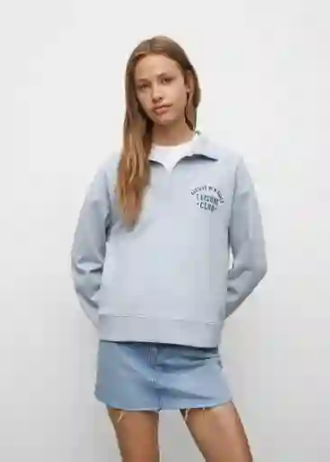 Buzo Buzo Sudadera Celeste Talla 21 Teen Niñas Mango