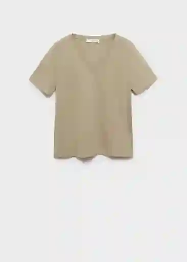 Camiseta Chalspic Khaki Talla S Mujer Mango