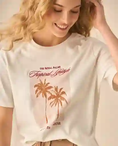 Camiseta Blanco Celaje Claro Talla XL 603G010 Esprit