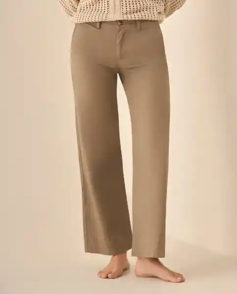 Pantalón Beige Taupe Medio Talla 8 633G013 Esprit