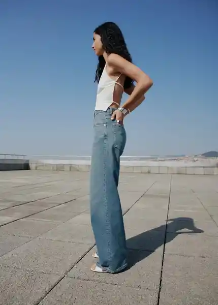 Jean Niki Tejano Medio Talla 40 Mujer Mango