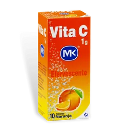 MK Vita C+ Zinc en Tabletas Efervescentes Sabor a Naranja