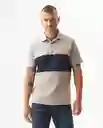 Camiseta Block Polo Hombre Beige Atmósfera Medio T L Chevignon