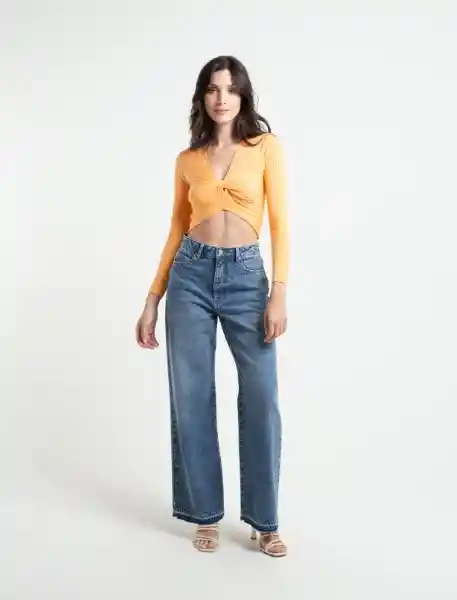  Camisa Tejido Not Naranja Postre Claro Mujer Talla L Naf-Naf 